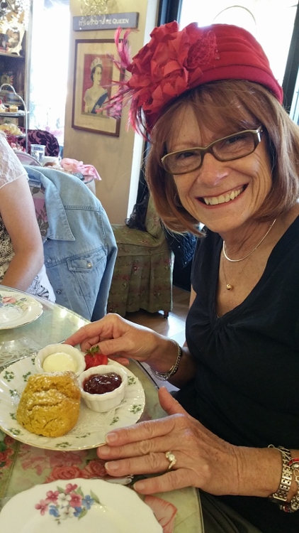 Julie at high tea